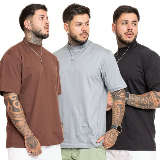 Kit com 3 Camisetas Oversized Masculinas - Streetwear