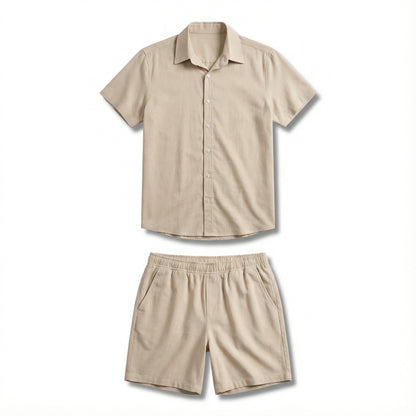 Conjunto Masculino Camisa e Short em Viscolinho Premium - Modelo Capri