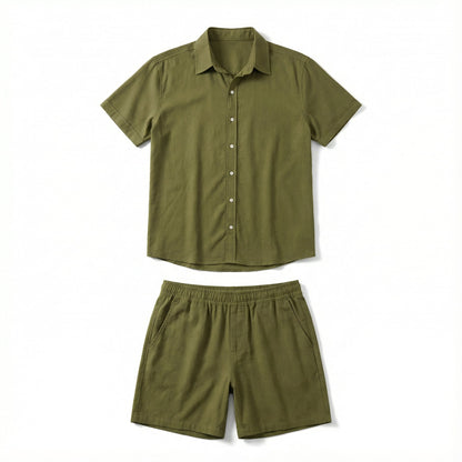 Conjunto Masculino Camisa e Short em Viscolinho Premium - Modelo Capri