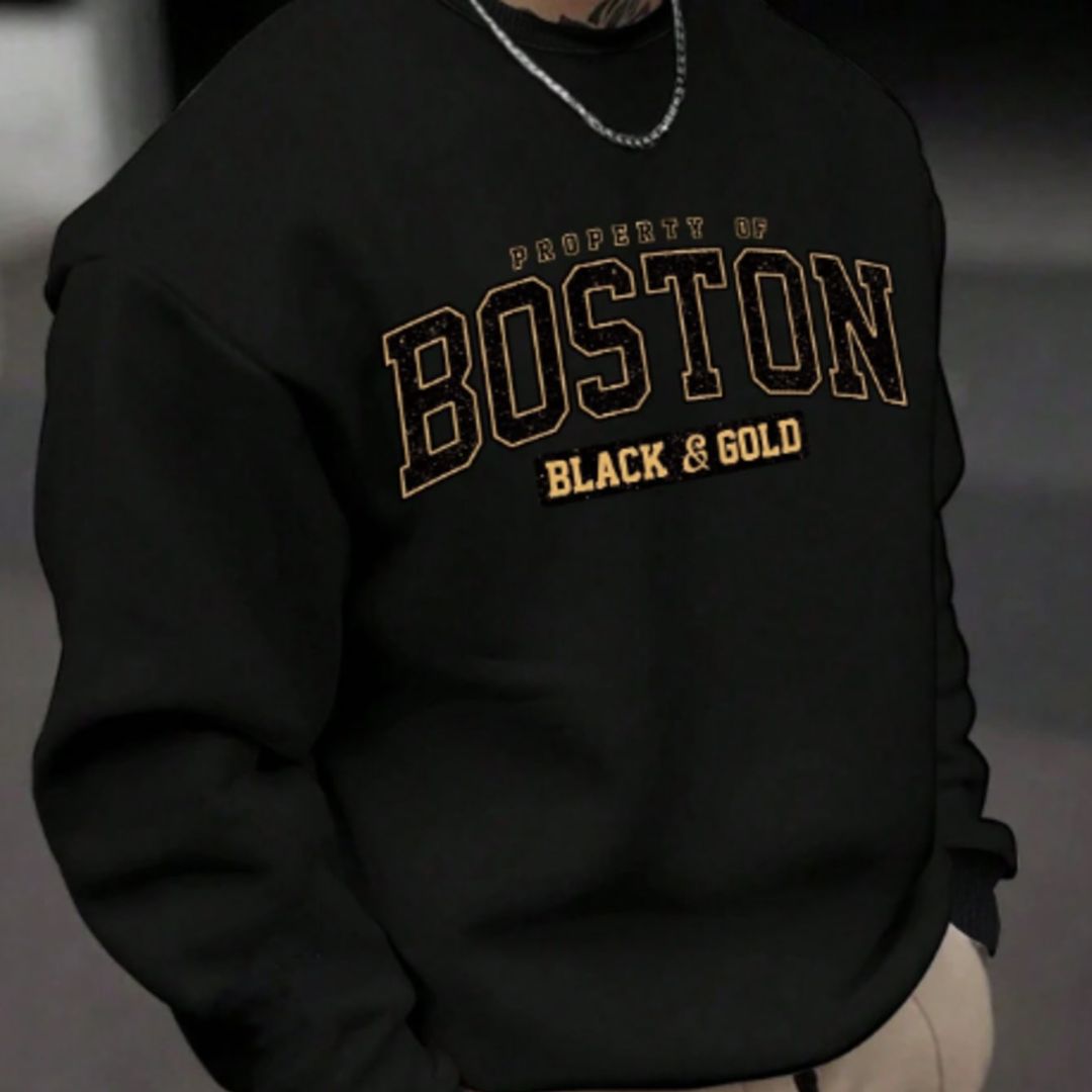 Moletom Masculino Preto- Boston