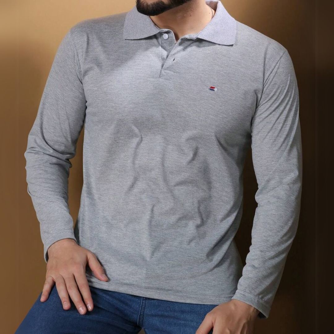 Polo Manga Longa com Detalhe - Byron