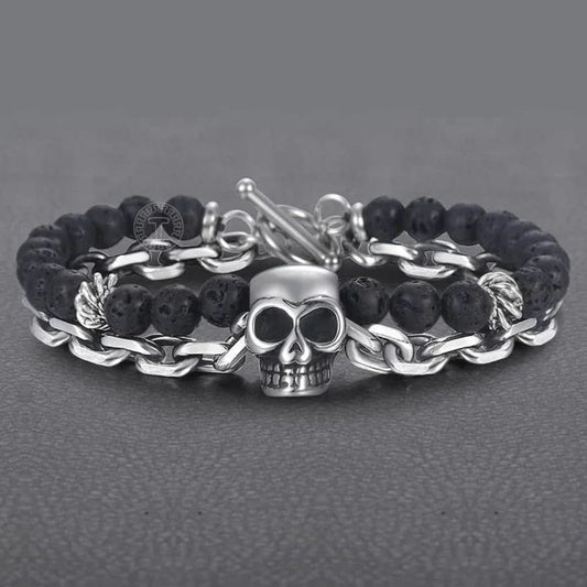 Pulseira Masculina Skull Steel