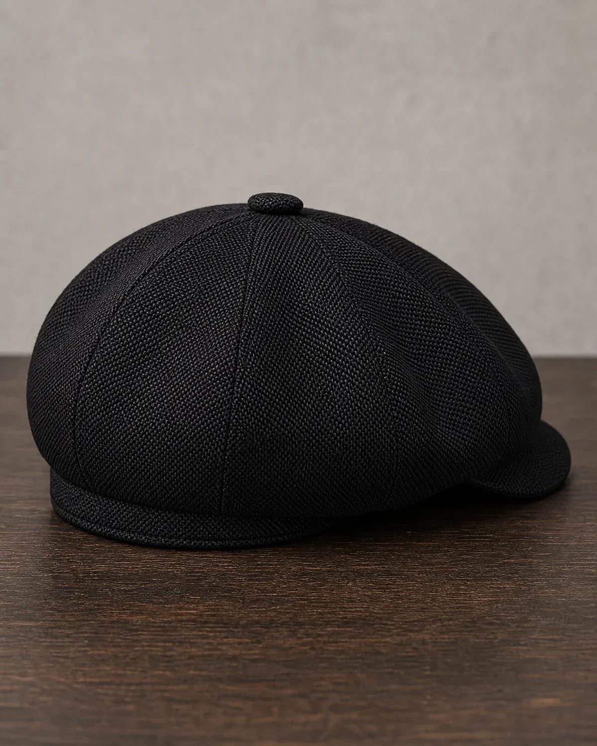 Boina Masculina Italiana Poliéster Black detalhe traseiro e aba com acabamento premium