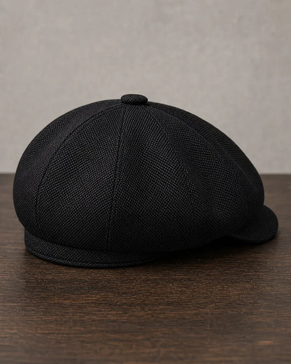 Boina Masculina Italiana Poliéster Black detalhe traseiro e aba com acabamento premium