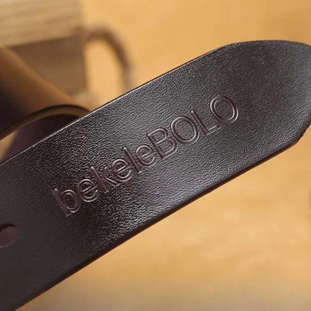Cinto de Couro Masculino Fivela de Pino Bekel