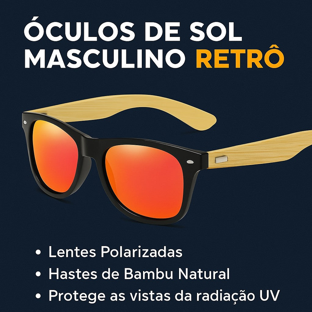 Óculos de Sol Masculino Retrô Anthony com Proteção UV400